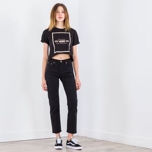 Levi's 501 Black High-Rise Cropped Jeans